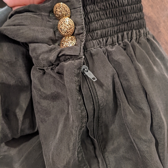 Forest Green 100% silk skirt - Picture 5 of 8